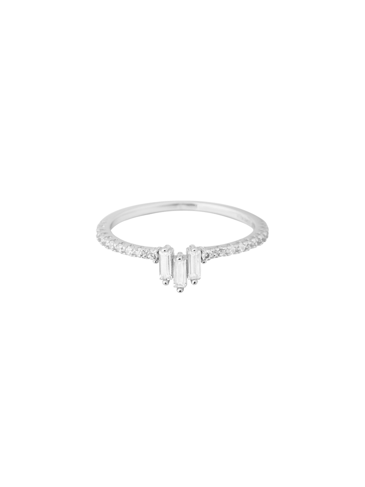Anillo Tres Zirconias Baguette