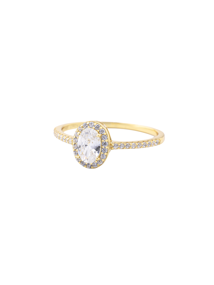 Anillo Ovalo Con Zirconia Blanca