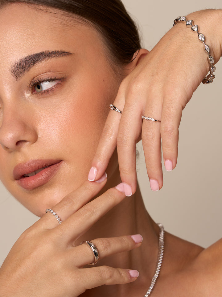 Anillo Grueso Con Moissanitas 0.282 CT