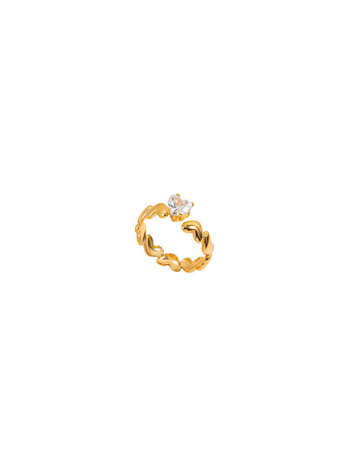 Anillo Corazones Con Zirconia