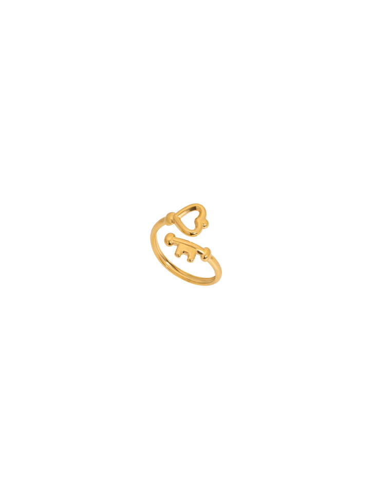 Anillo Semi Ajustable Corazon Y Llave