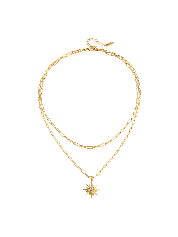 Collar Doble Eslabon Dije Sol