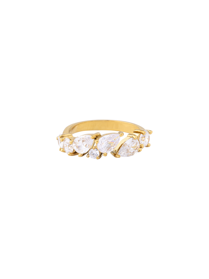 Anillo Abierto Con Zirconias Gota