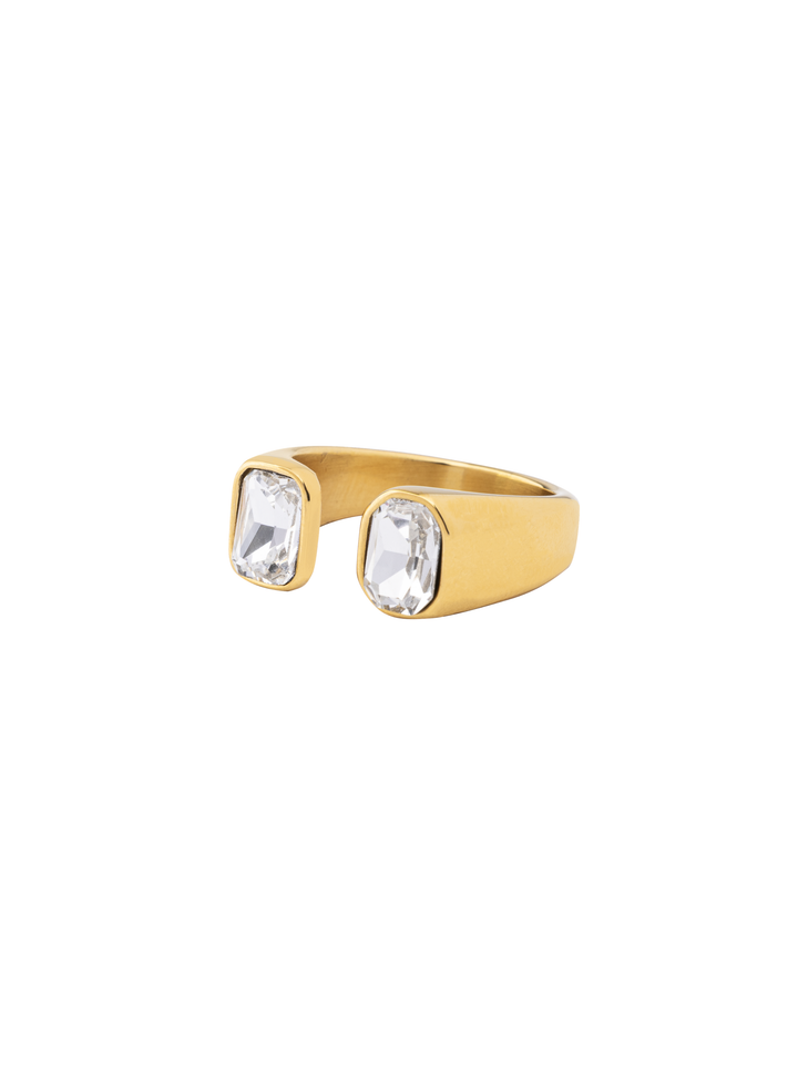 Anillo Abierto Con Zirconias Baguette