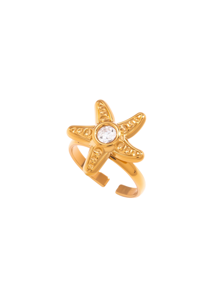 Anillo Estrella De Mar Con Zirconia