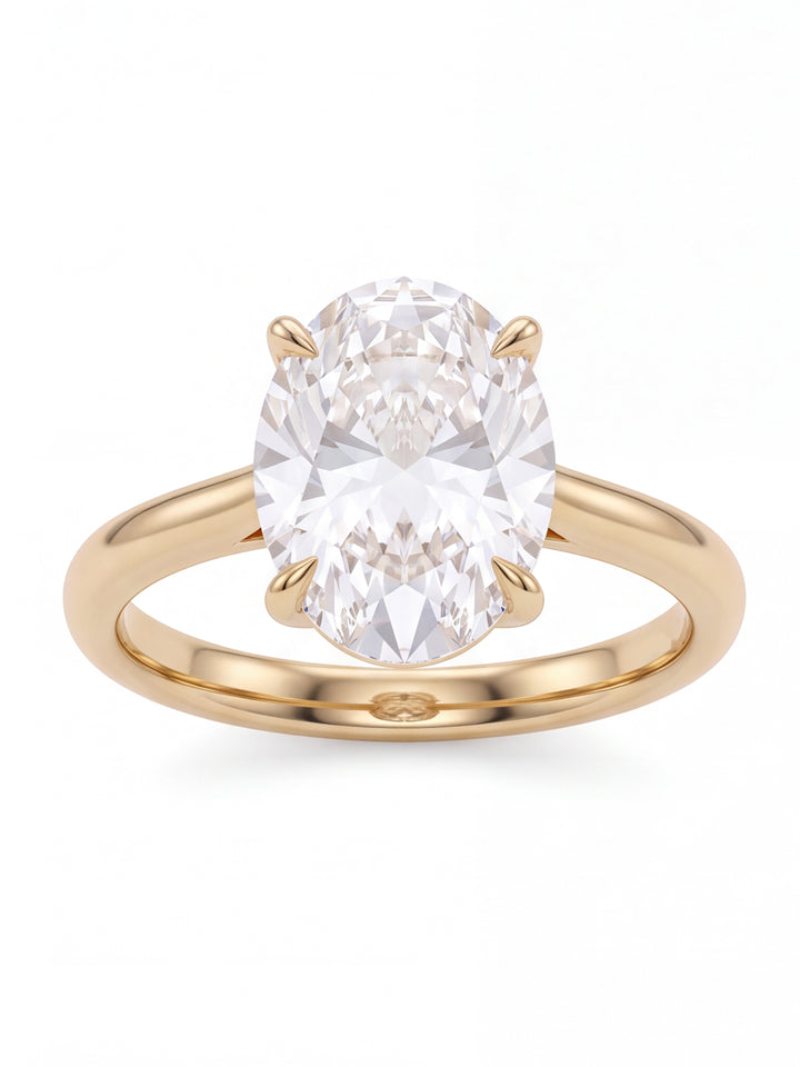 Anillo Solitario Diamante Lab Grown Corte Ovalo 3 Ct