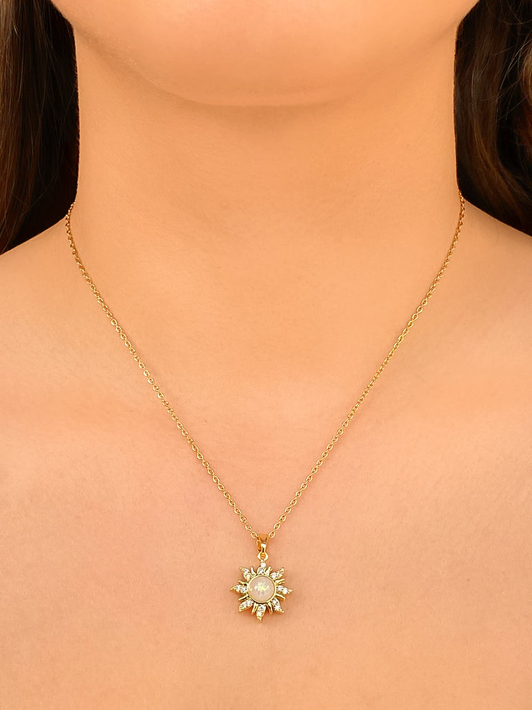 Collar Sol Zirconias y Opalo