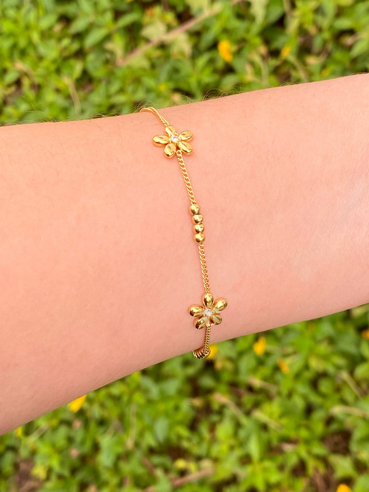Pulsera Flores y Bolitas