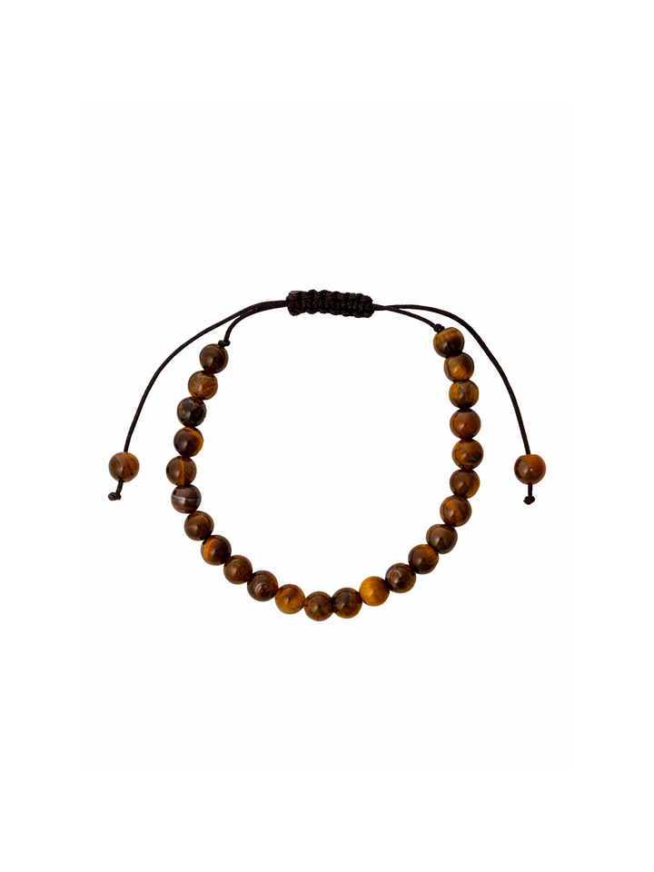 Pulsera Piedra Ojo De Tigre Cafe 6 mm