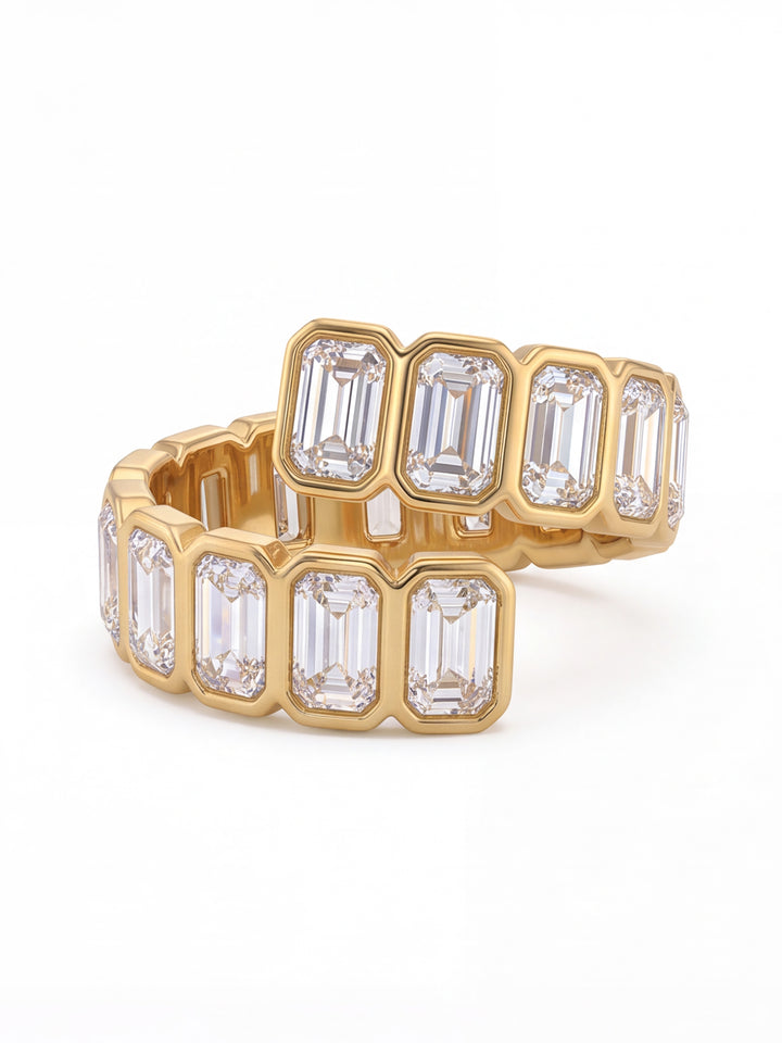 Anillo Abierto Zirconias Baguettes