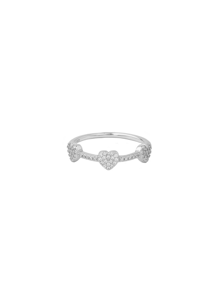 Anillo Tres Corazones Zirconias