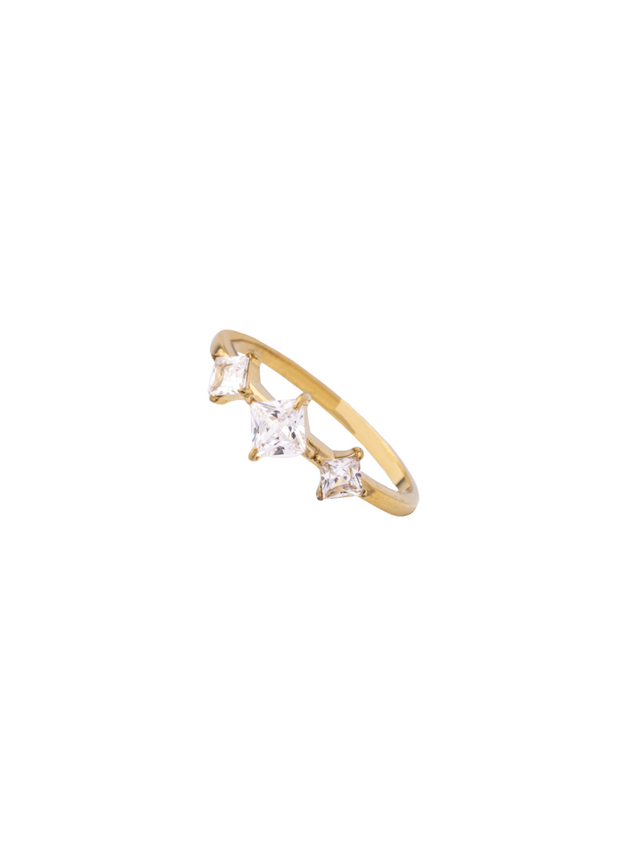 Anillo Triple Rombo Zirconia