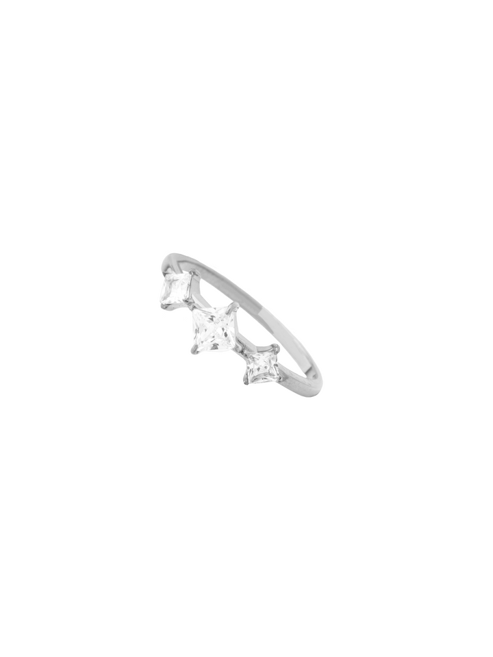 Anillo Triple Rombo Zirconia