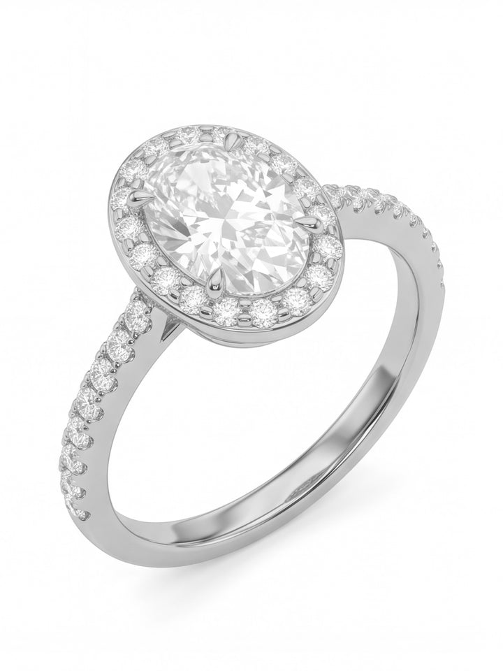 Anillo Ovalo Con Zirconia Blanca