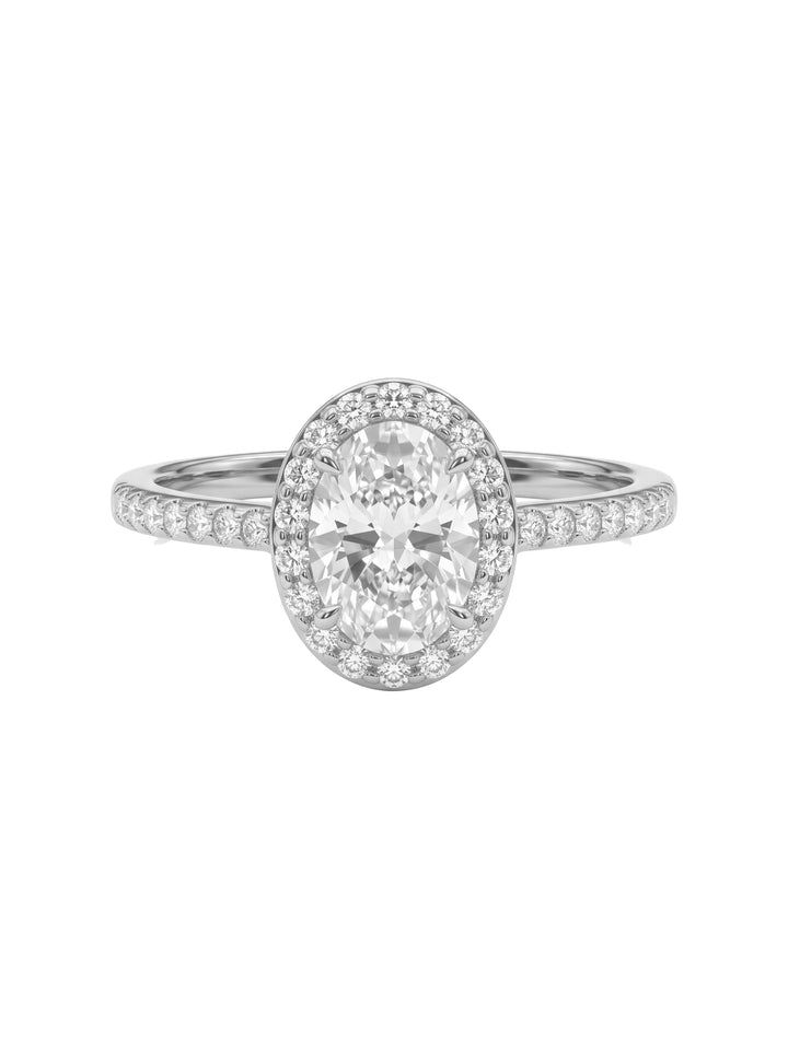 Anillo Ovalo Con Zirconia Blanca
