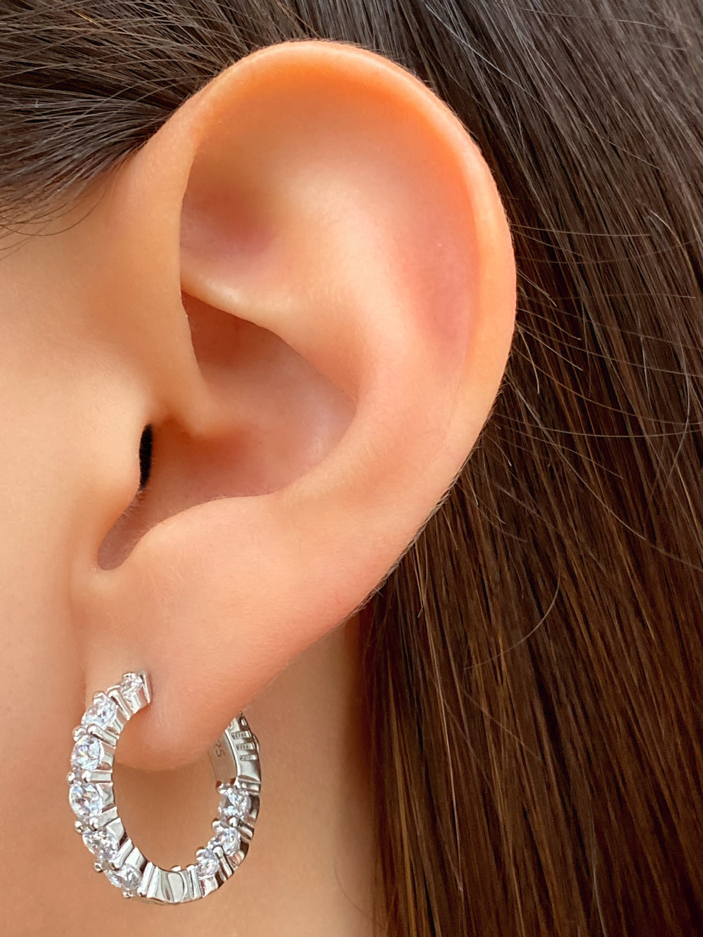 Par Arracada Con Zirconias 20 mm