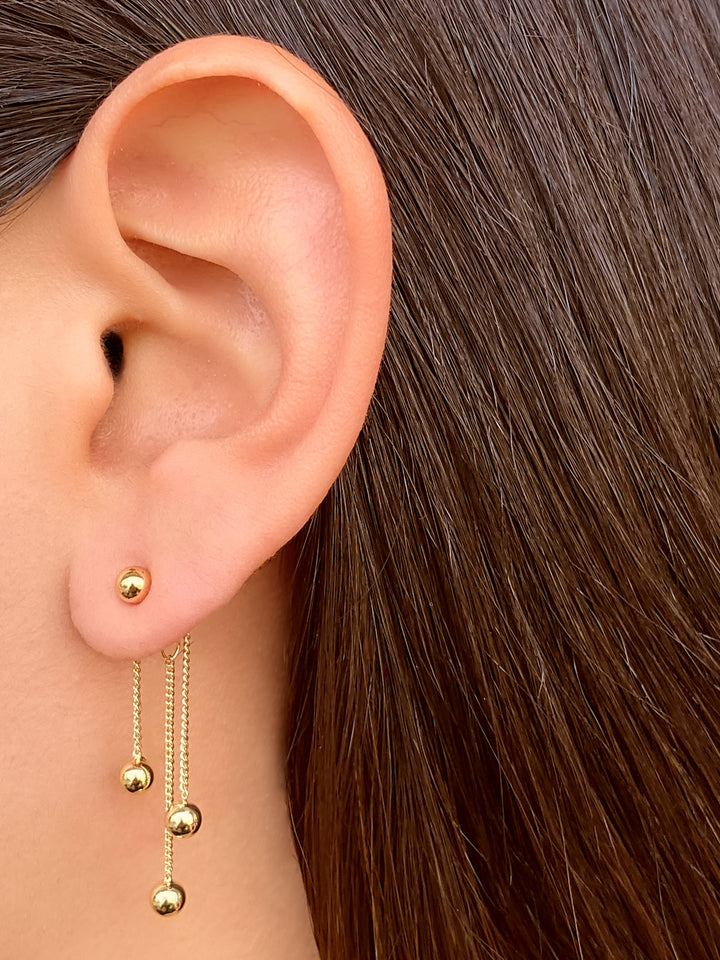 Par Arete Bolitas Y Cadena