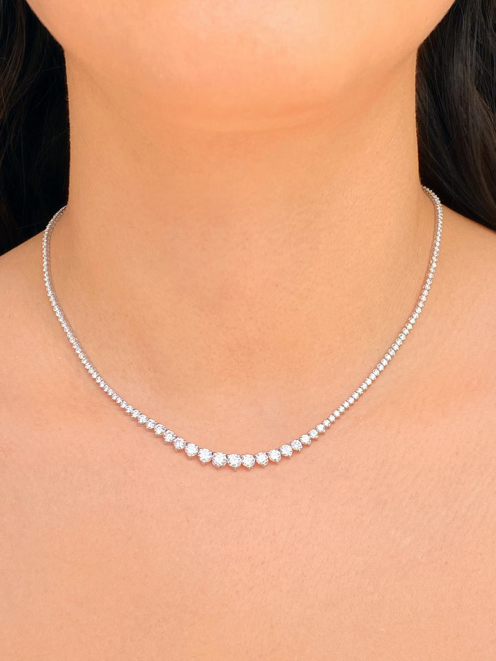 Riviera Tennis Necklace 6.42 Ct Diamantes Lab Grown