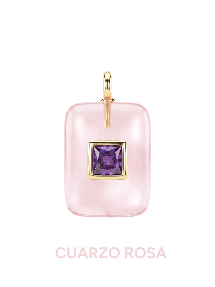 Dije Rectangular Con Centro Cuadrado