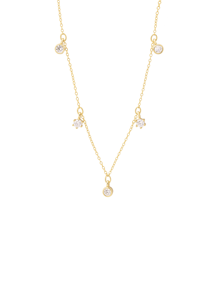 Collar Zirconias Colgantes Con Bisel