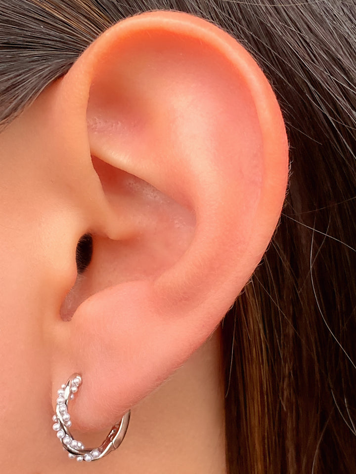 Par Arracada Con Perlitas Torcidas