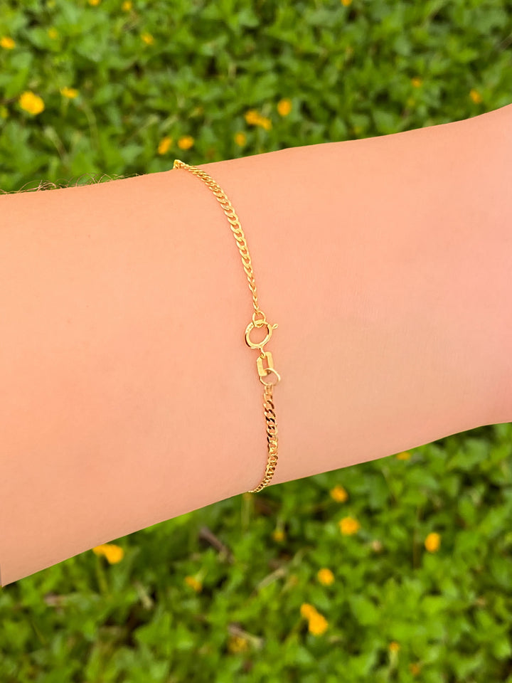 Pulsera Eslabones Planchados 1.9 mm Oro 14k