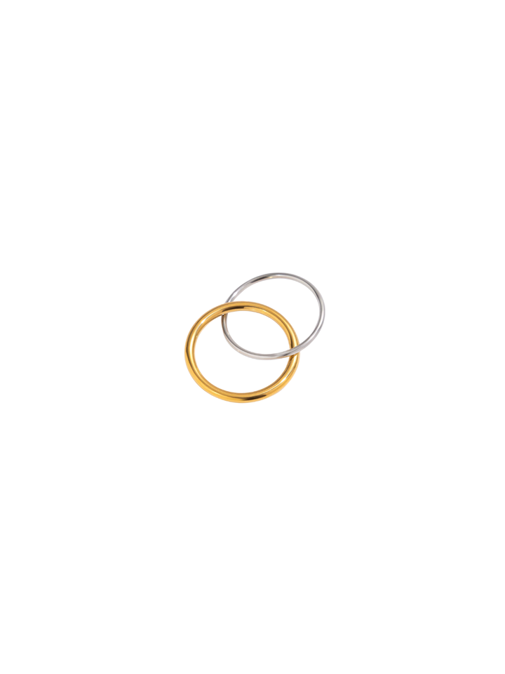 Anillo Delgado Doble Argolla Combiando