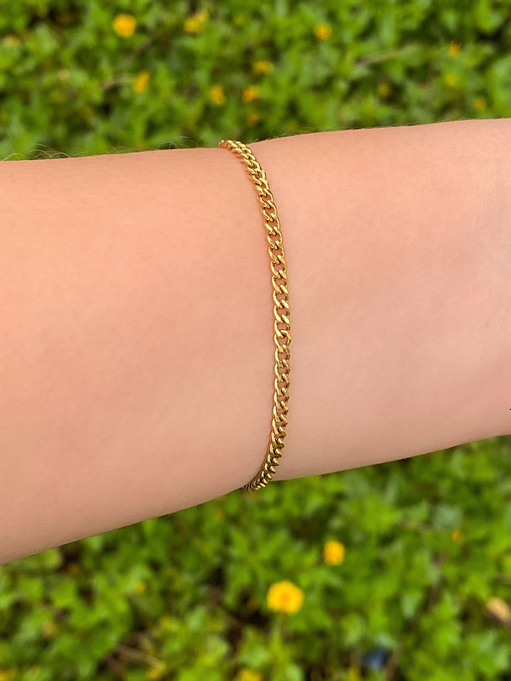 Pulsera Dorada Eslabon 3 mm