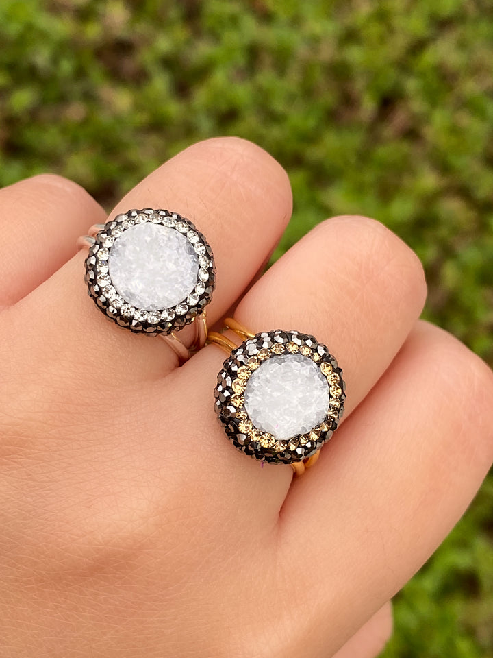 Anillo Con Cuarzo Blanco