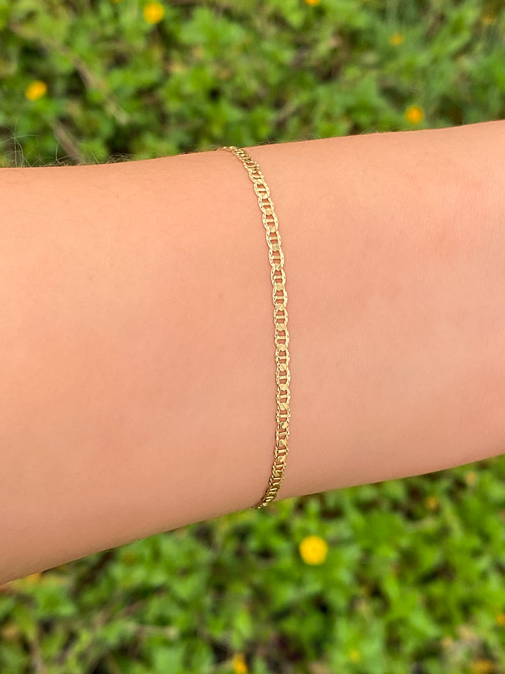 Pulsera Eslabones 2 mm Oro 14k