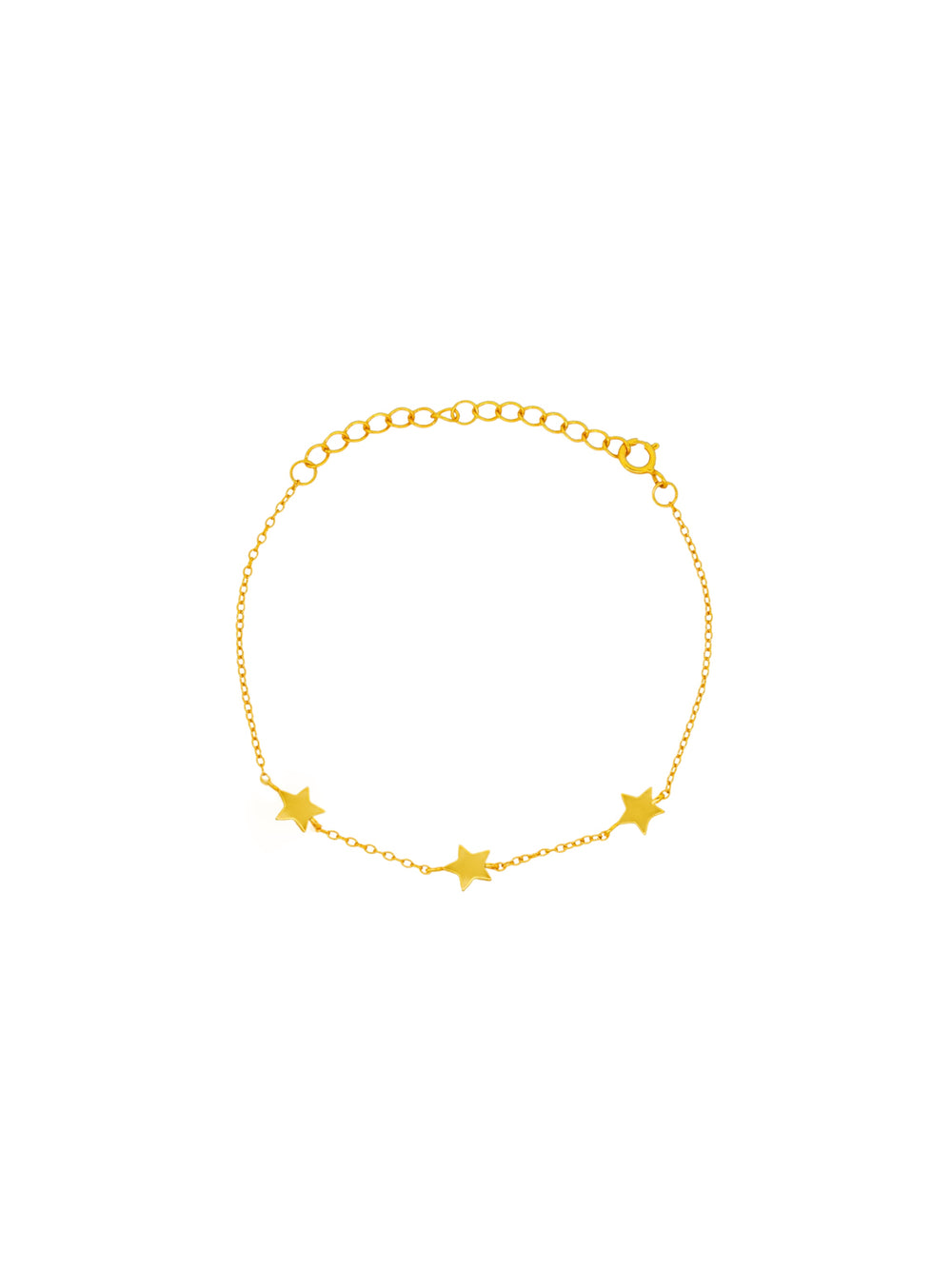 Pulsera Con Tres Estrellas Lisas