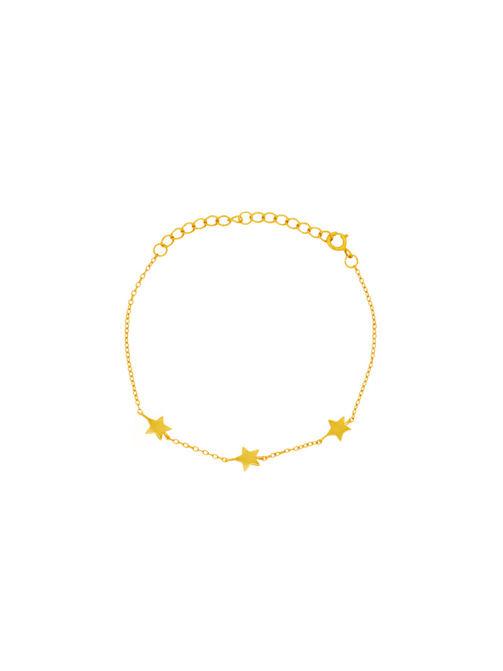 Pulsera Con Tres Estrellas Lisas