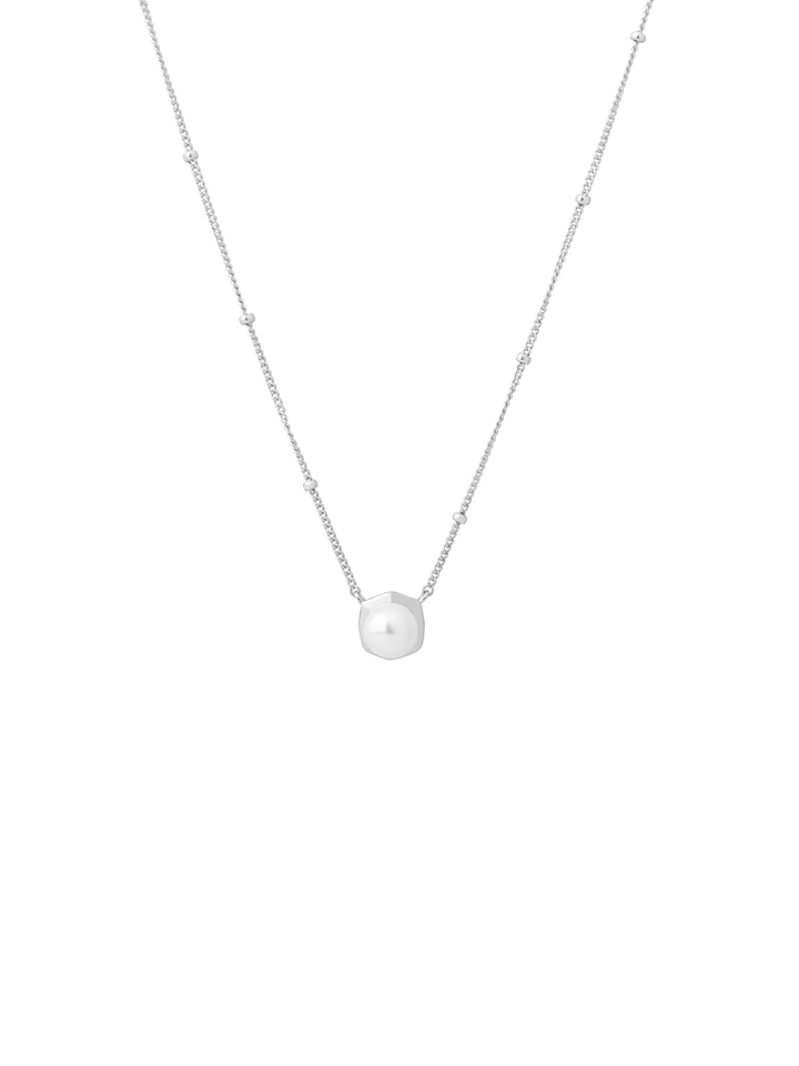 Collar Bolitas Y Perla Con Contorno