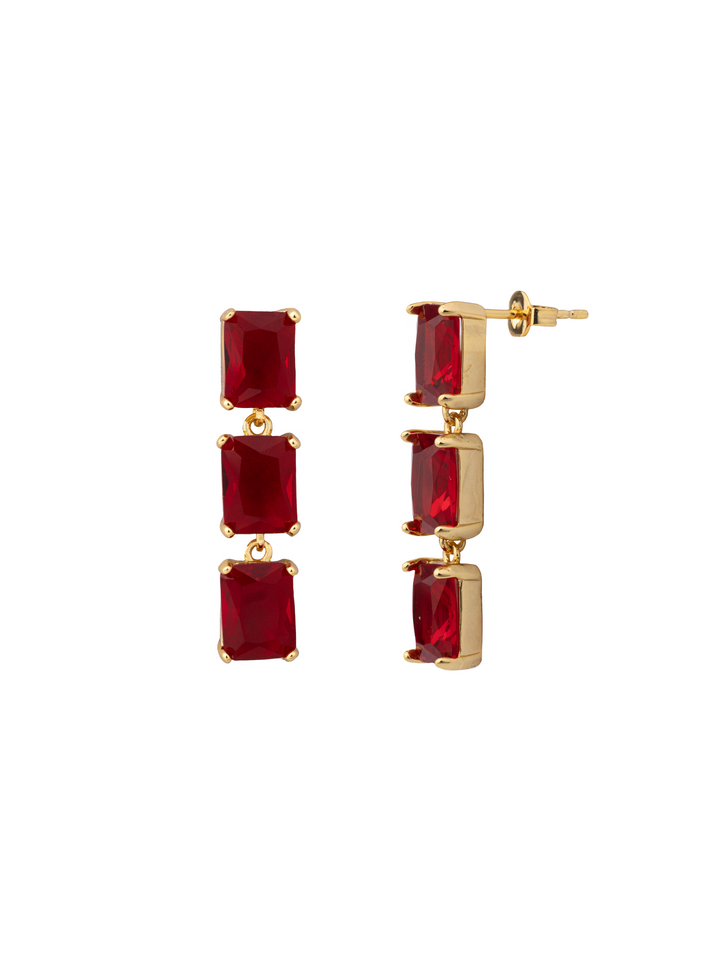 Par Arete Tira Triple Baguette Colores