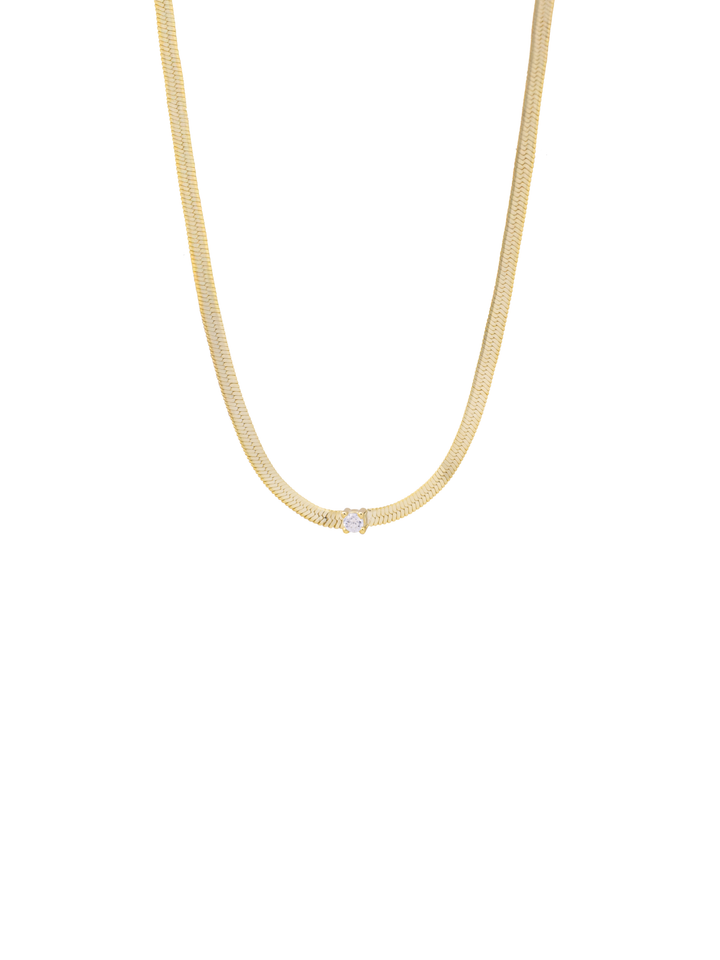 Collar Planchado Con Mini Zirconia