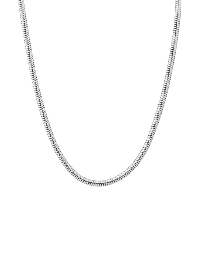 Cadena Plateada Delgada Tubular
