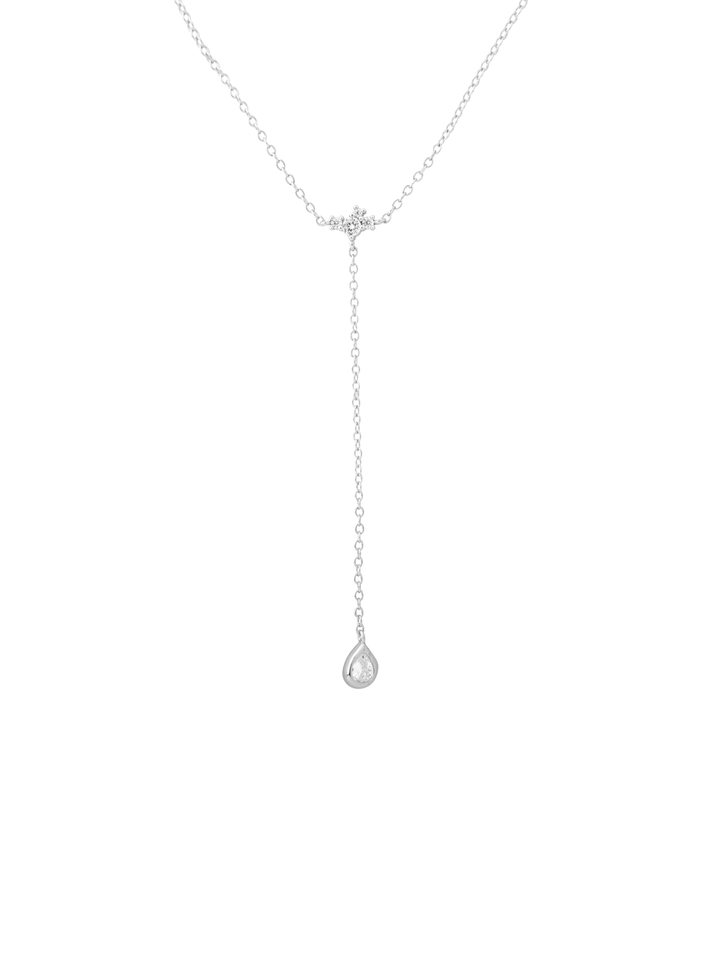 Collar Corbatin Zirconias y Gota