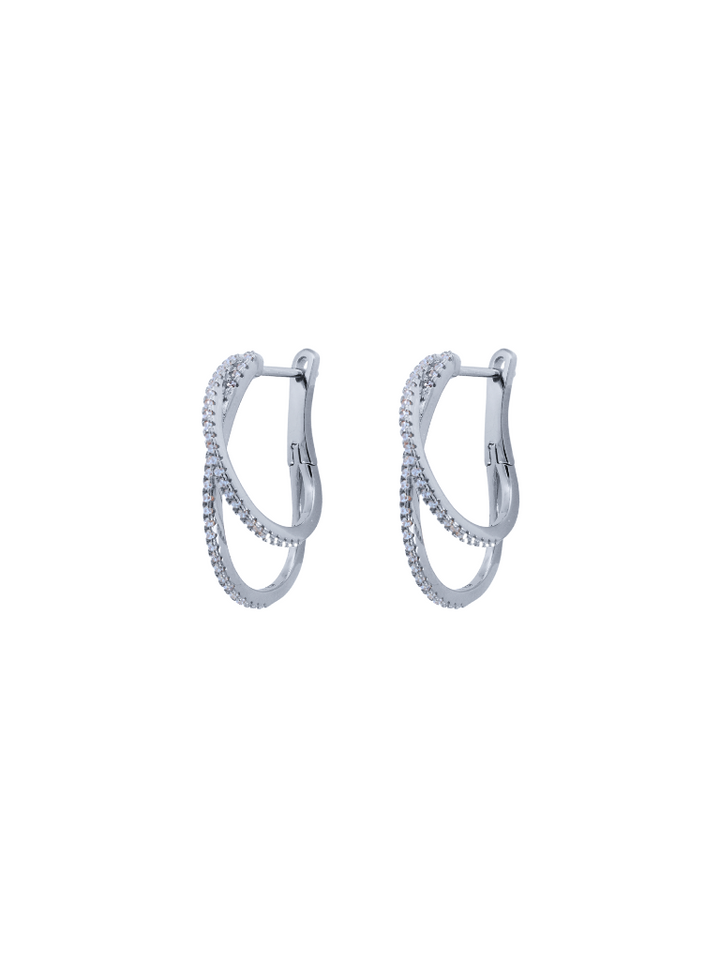 Par Arracada Doble Con Zirconias