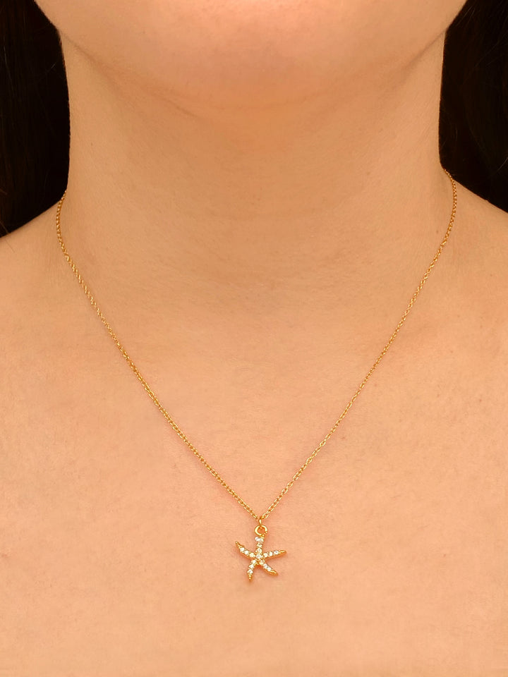 Collar Dije Estrella De Mar Zirconias
