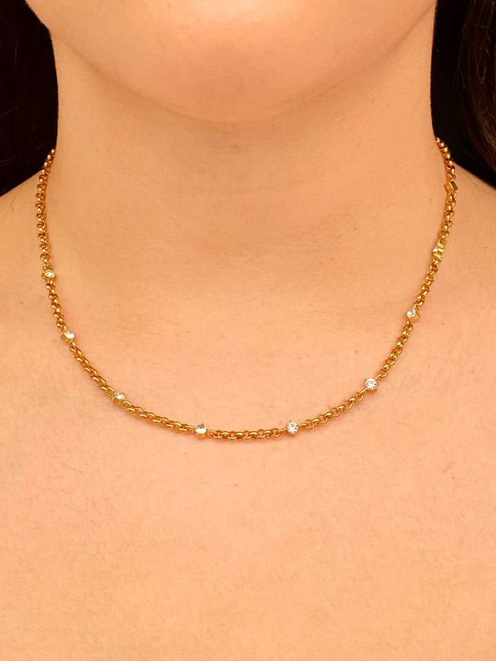 Collar Con Zirconias Intercaladas