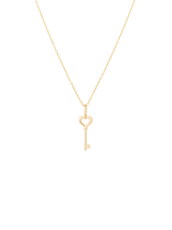 Collar Dije Llave Contorno Corazon