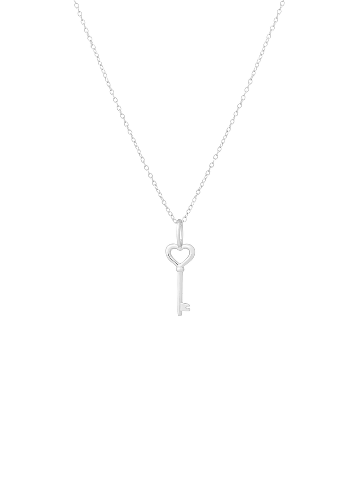 Collar Dije Llave Contorno Corazon