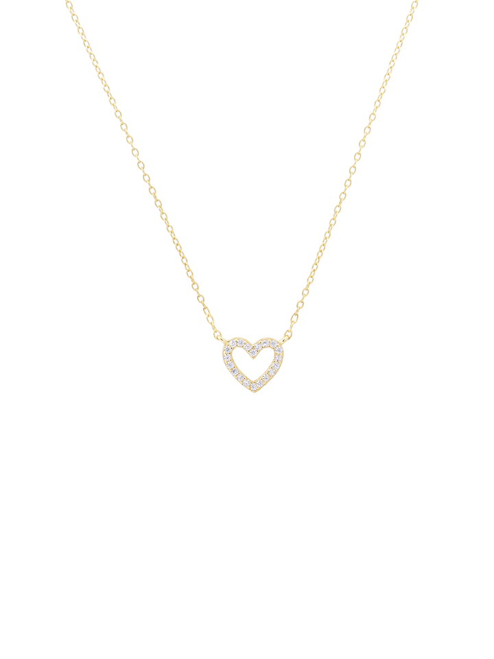 Collar Dije Contorno Corazon Zirconias