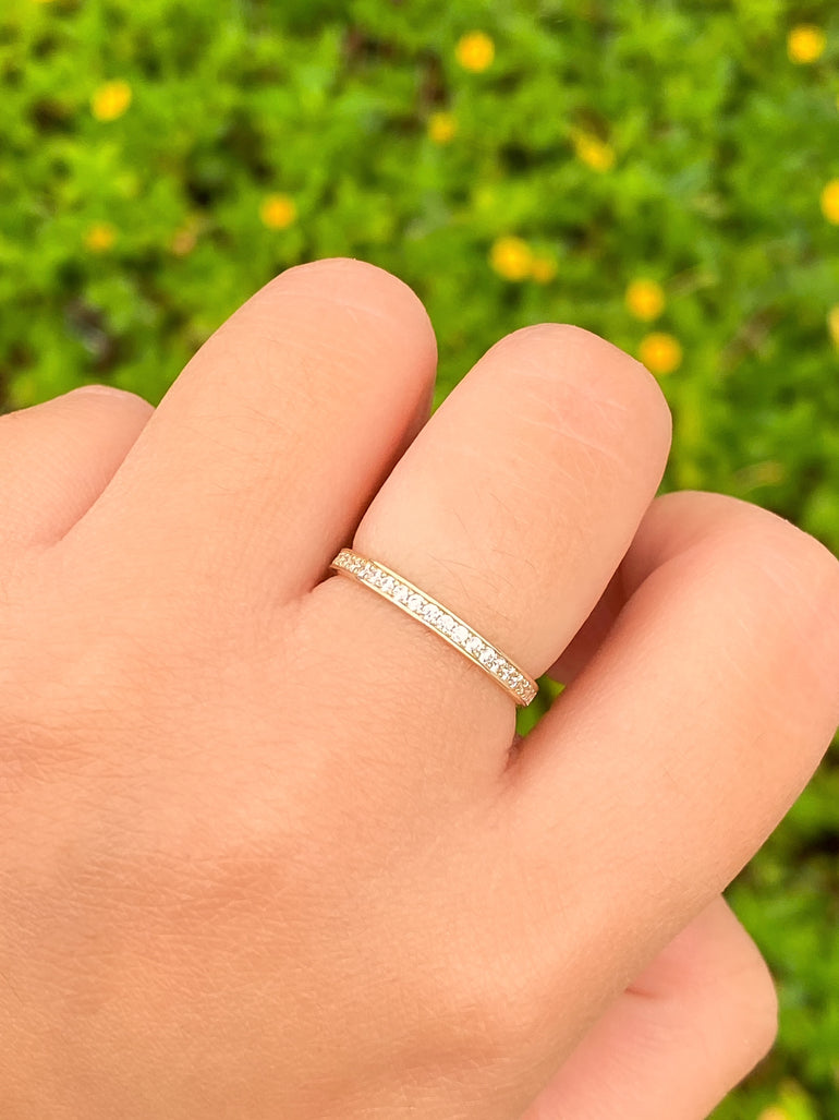 Anillo Churumbela Zirconias Encapsuladas Oro 14k