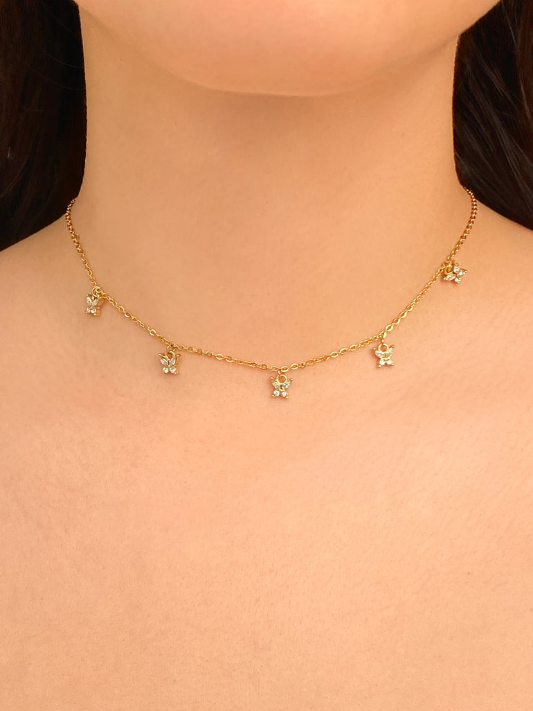Collar Mariposas Con Zirconias