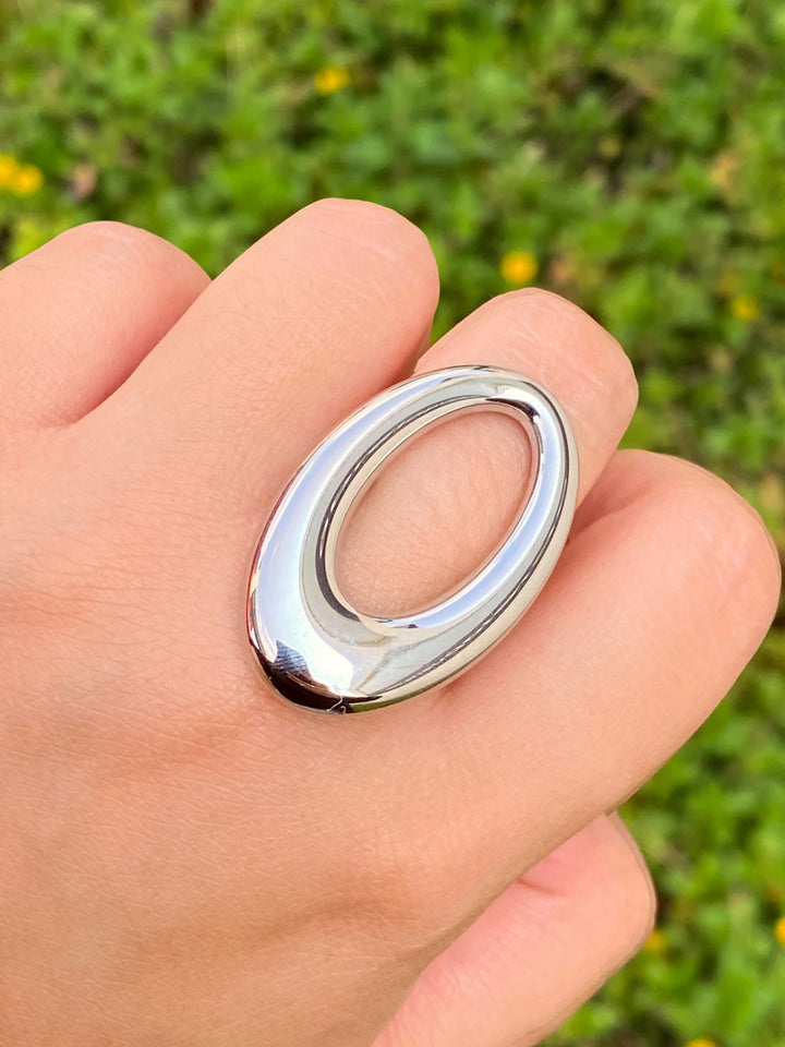 Anillo Ovalo Alargado Chunky