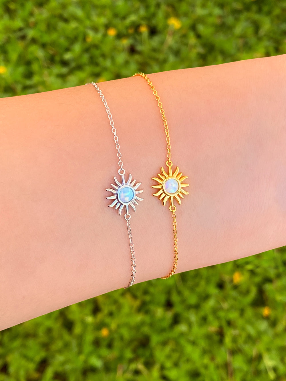 Pulsera Sol Con Piedra Tornasol