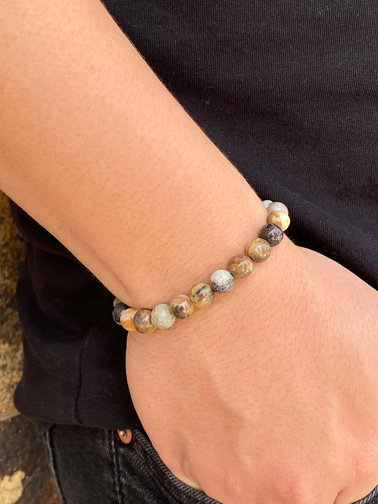 Pulsera Piedra Amazonita Cafe