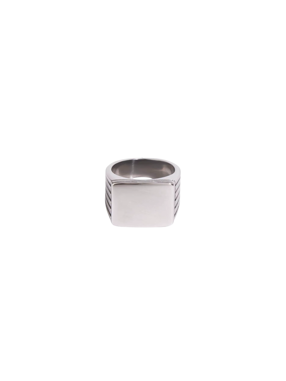 Anillo Sello Rectangular Con Lineas