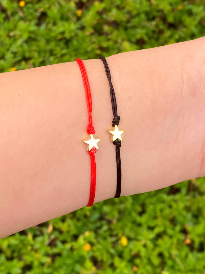 Pulsera Hilo Con Estrella Dorada